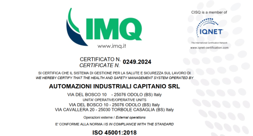 AIC ha ricevuto il certificato di conformità alla norma ISO 45001:2018